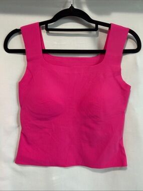 Women’s Hot Pink Ribbed Square Neck Tank
